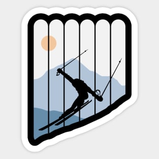 Freestyle Skiing Snow Mountains Landscape Sticker